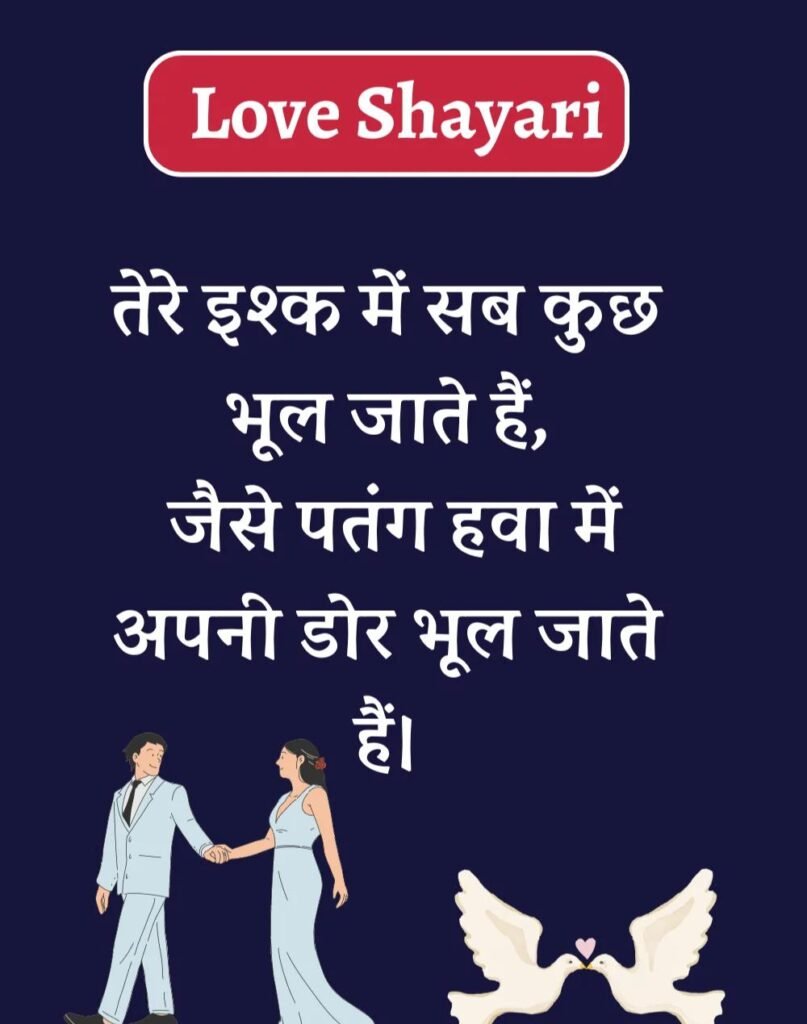 Best Love Shayari in Hindi - बेहतरीन प्यार भरी शायरी। (18)