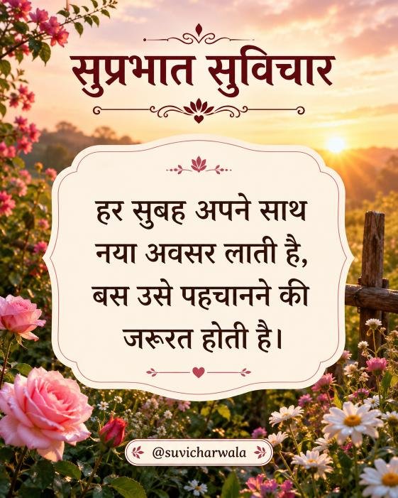 Best सुप्रभात सुविचार Good Morning Suvichar in Hindi (6)