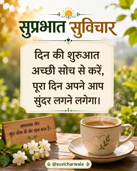 Best सुप्रभात सुविचार Good Morning Suvichar in Hindi (9)
